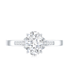 Certified 6X8 MM Oval Lab Grown Diamond Solitaire Engagement Ring