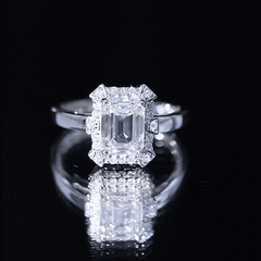 Certified 1 Carat Lab Grown Diamond Emerald Cut Engagement Ring