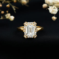 Certified 1 Carat Lab Grown Diamond Emerald Cut Engagement Ring