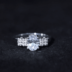 Certified 6X8 MM Oval Lab Grown Diamond Designer Engagement Ring