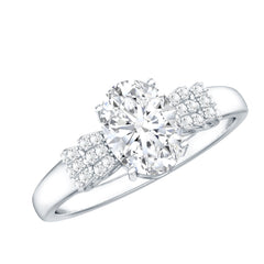 Certified 6X8 MM Oval Lab Grown Diamond Designer Engagement Ring