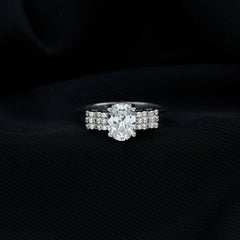 Certified 6X8 MM Oval Lab Grown Diamond Designer Engagement Ring