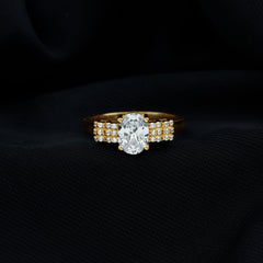 Certified 6X8 MM Oval Lab Grown Diamond Designer Engagement Ring