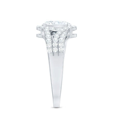Certified 6X8 MM Oval Lab Grown Diamond Split Shank Engagement Ring