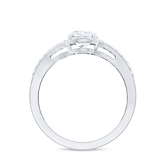 Certified 6X8 MM Oval Lab Grown Diamond Split Shank Engagement Ring