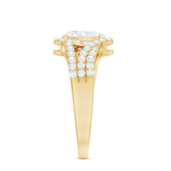 Certified 6X8 MM Oval Lab Grown Diamond Split Shank Engagement Ring