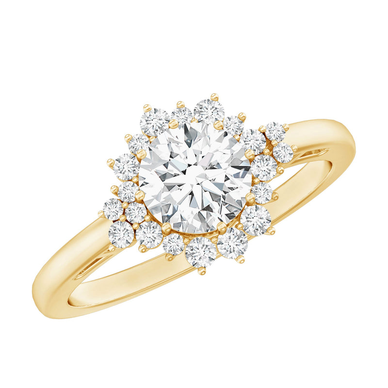 Certified 1 Carat Lab Grown Diamond Halo Engagement Ring