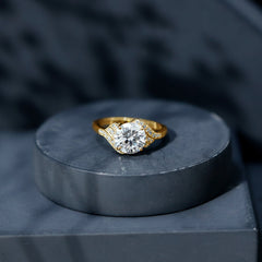Certified 8 MM Lab Grown Diamond Unique Engagement Ring
