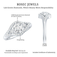 Certified 6 MM Lab Grown Diamond Classic Engagement Ring
