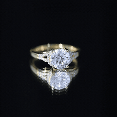 Certified 8 MM Lab Grown Diamond Solitaire Engagement Ring