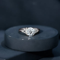 Certified 8 MM Lab Grown Diamond Solitaire Engagement Ring