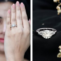 Certified 8 MM Lab Grown Diamond Solitaire Engagement Ring