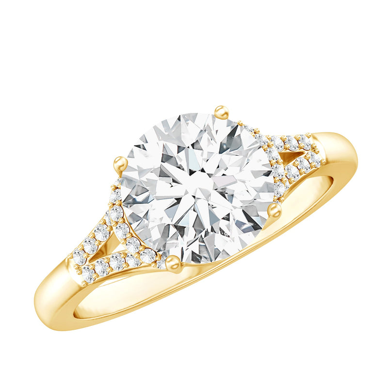 Certified 8 MM Lab Grown Diamond Solitaire Engagement Ring