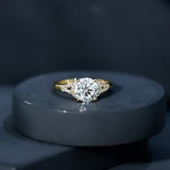 Certified 8 MM Lab Grown Diamond Solitaire Engagement Ring