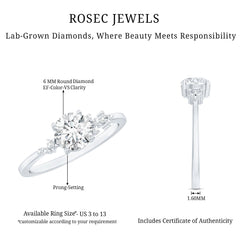 6 MM Lab Grown Diamond Solitaire Engagement Ring