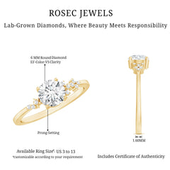 6 MM Lab Grown Diamond Solitaire Engagement Ring
