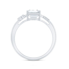Lab Grown Diamond Emerald Cut Designer Engagement Ring