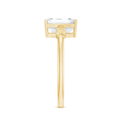 Lab Grown Diamond Emerald Cut Designer Engagement Ring