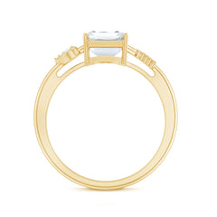 Lab Grown Diamond Emerald Cut Designer Engagement Ring