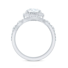Certified Lab Grown Diamond Solitaire Bridal Ring Set With Enhancer