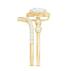 Certified Lab Grown Diamond Solitaire Bridal Ring Set With Enhancer