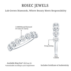 Certified Lab Grown Diamond Half Eternity Anniversary Ring
