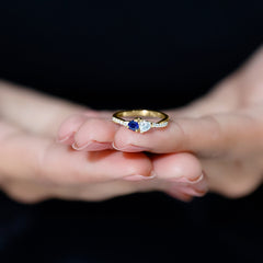 Certified Lab Grown Diamond Sapphire Toi Et Moi Promise Ring