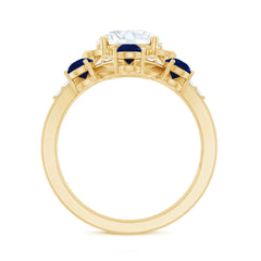 Certified Lab 2 Carat Diamond Engagement Ring With Blue Sapphire Enhancer
