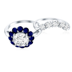 Certified 7 MM Lab Grown Diamond Engagement Ring with Enhancer