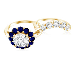 Certified 7 MM Lab Grown Diamond Engagement Ring with Enhancer
