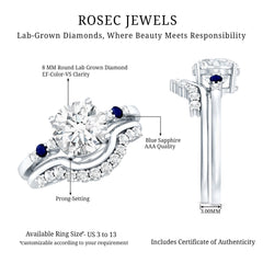 2 Carat Certified Lab Grown Diamond Engagement Ring With Wedding Band