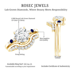 2 Carat Certified Lab Grown Diamond Engagement Ring With Wedding Band