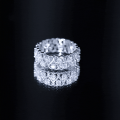 Certified Lab Grown Diamond Heart Eternity Band Ring