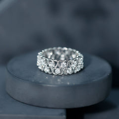 Certified Lab Grown Diamond Heart Eternity Band Ring