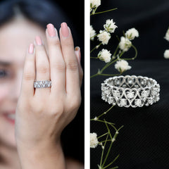Certified Lab Grown Diamond Heart Eternity Band Ring