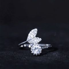 Certified 5 MM Round Lab Grown Diamond Tail Cuff Ring