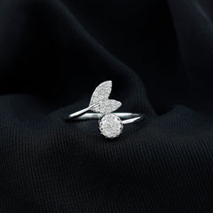 Certified 5 MM Round Lab Grown Diamond Tail Cuff Ring