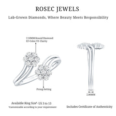 Certified Lab Grown Diamond Flower Wrap Engagement Ring
