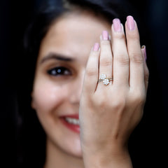 Certified Lab Grown Diamond Flower Wrap Engagement Ring