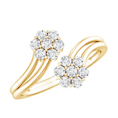 Certified Lab Grown Diamond Flower Wrap Engagement Ring