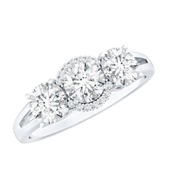 Certified Lab Grown Diamond Past Present Future Engagement Ring