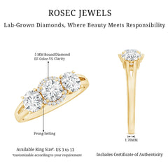 Certified Lab Grown Diamond Past Present Future Engagement Ring