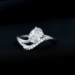 Certified Lab Grown Diamond 6X8 MM Oval Engagement Ring For Women