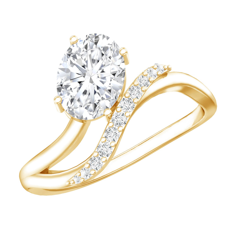 Certified Lab Grown Diamond 6X8 MM Oval Engagement Ring For Women