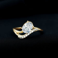 Certified Lab Grown Diamond 6X8 MM Oval Engagement Ring For Women