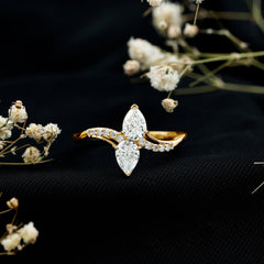 Certified Lab Grown Diamond 2 Stone Engagement Ring For Women