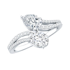 Certified Lab Grown Diamond Toi Et Moi Engagement Ring