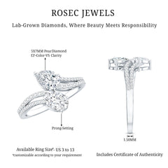 Certified Lab Grown Diamond Toi Et Moi Engagement Ring