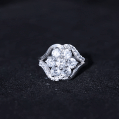 Certified Lab Grown Diamond Flower Statement Ring
