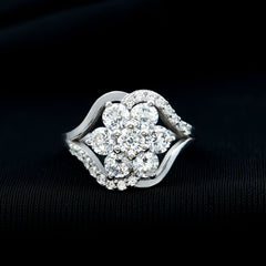 Certified Lab Grown Diamond Flower Statement Ring